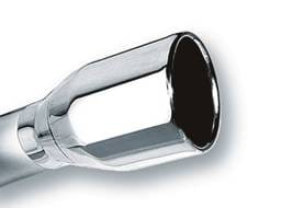Borla 20235 Borla 2.5in Inlet 4in Single Round Rolled Edge Outlet x 8in Long Weld On Exhaust Tip