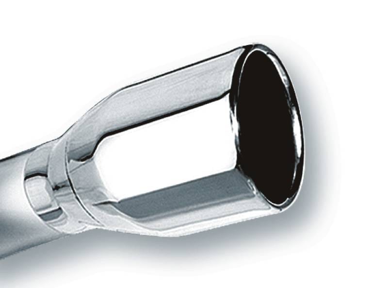 Borla 20235 Borla 2.5in Inlet 4in Single Round Rolled Edge Outlet x 8in Long Weld On Exhaust Tip