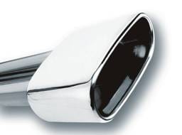 Borla 20244 Borla 2.5in Inlet 6.69in x 3in Rectangular Rolled Angle Cut Single Inlet x 5.63in Long Exhaust Tip