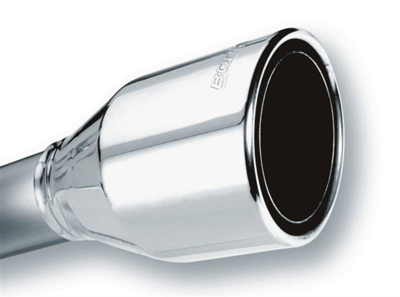 Borla 20247 Borla 2.5in Inlet 4.5in Round Rolled Angle Cut Phantom X 7.75in Long Embossed Universal Exhaust Tips thumbnail 3