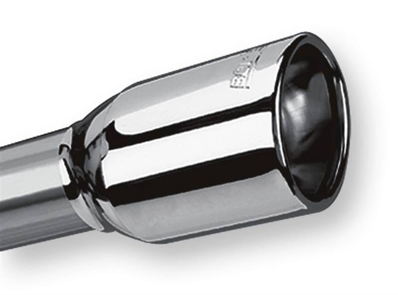 Borla 20153 Borla Universal Polished Tip Single Oval Rolled Angle-Cut w/Clamp (inlet 2 1/4in. Outlet 3 5/8 x 2 1