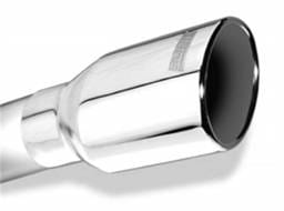Borla 20154 Borla Universal Polished Tip Single Round Rolled Angle-Cut w/Clamp