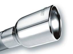 Borla 20155 Borla Universal Polished Tip Single Oval Rolled Angle-Cut w/Clamp (inlet 2 1/2in. Outlet 4 1/4 x 3 1