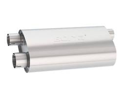 Borla 400499 Borla Universal Pro-XS Muffler Oval 3in Inlet/ 2.5in Dual Outlet Transverse Flow Notched Muffler