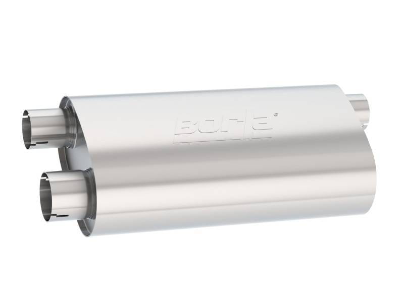 Borla 400499 Borla Universal Pro-XS Muffler Oval 3in Inlet/ 2.5in Dual Outlet Transverse Flow Notched Muffler