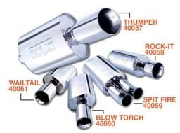 Borla 40061 Borla Wailtail Oval 2-1/4in x 5in Side Round Out Boomer Muffler