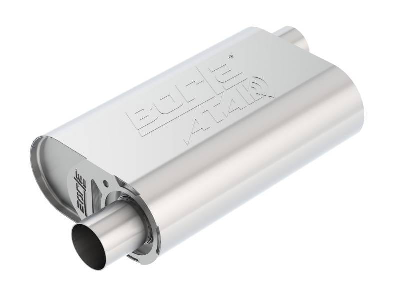 Borla 400847 Borla CrateMuffler Stock SBC 283/327/350 ATAK 2.25in Offset/Offset 14inx4.35inx9in Oval Muffler