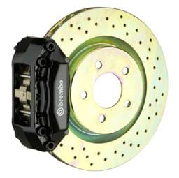 Brembo 1A4.6002A1 Brembo 00-04 Jetta 1.8t Front GT BBK 4 Piston Cast 2pc 323x28 1pc Rotor Drilled-Black