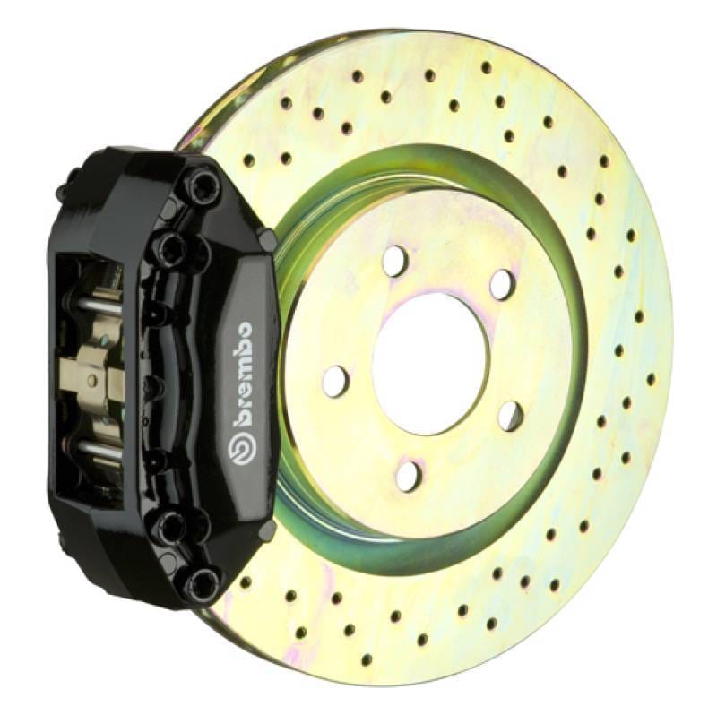Brembo 1A4.6008A1 Brembo 05-10 Jetta (Mk5) Front GT BBK 4 Piston Cast 2pc 330x28 1pc Rotor Drilled-Black