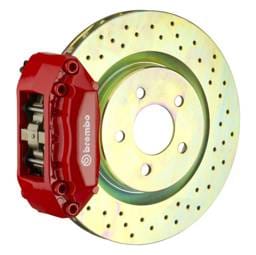 Brembo 1A4.6008A2 Brembo 05-10 Jetta (Mk5) Front GT BBK 4 Piston Cast 2pc 330x28 1pc Rotor Drilled-Red