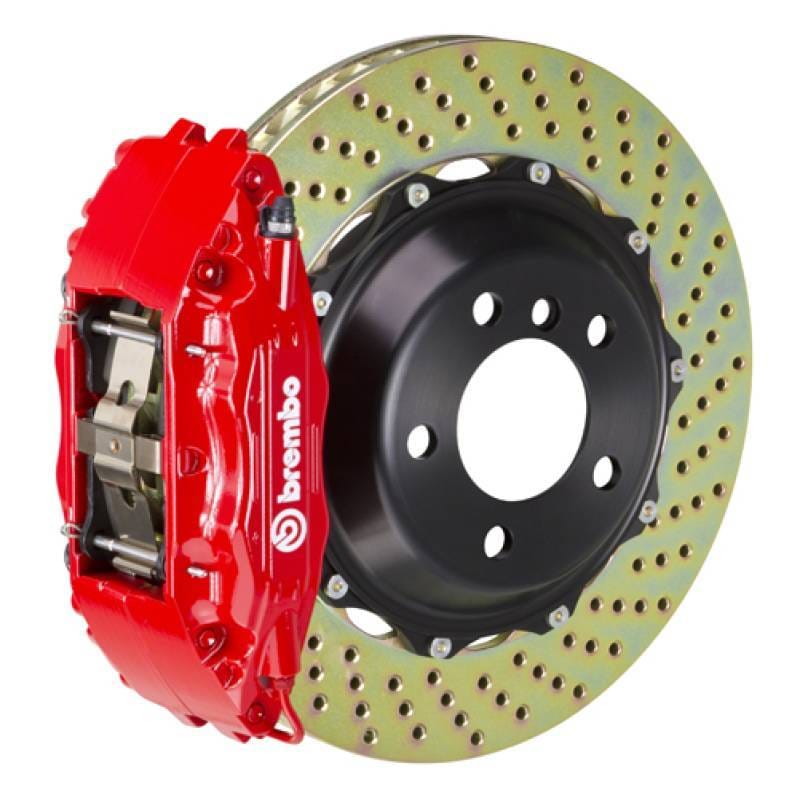 Brembo 1B1.8027A2 Brembo 00-02 CL500/03-05 S600/03-06 CL600 Fr GT BBK 4Pis Cast 2pc 355x32 2pc Rotor Drilled-Red