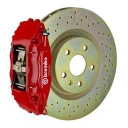 Brembo 1B4.7001A2 Brembo 82-89 6-Series Front GT BBK 4 Piston Cast 2pc 332x32 1pc Rotor Drilled-Red