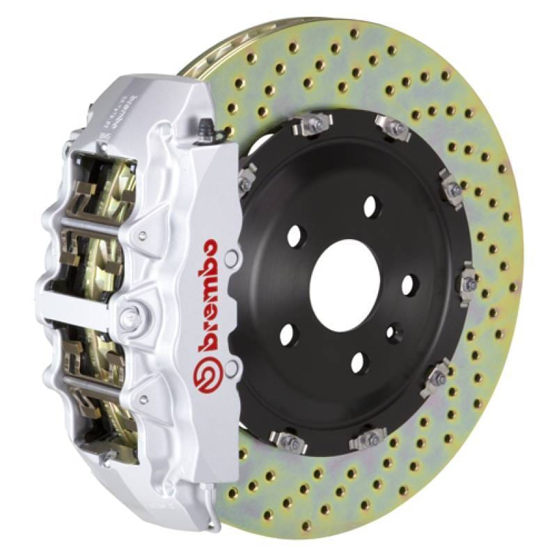 Brembo 1J1.9005A3 Brembo 05-08 LR3/05-13 Range Rover Sport Fr GT BBK 6 Pist Cast 2pc 380x34 2pc Rotor Drilled-Silver