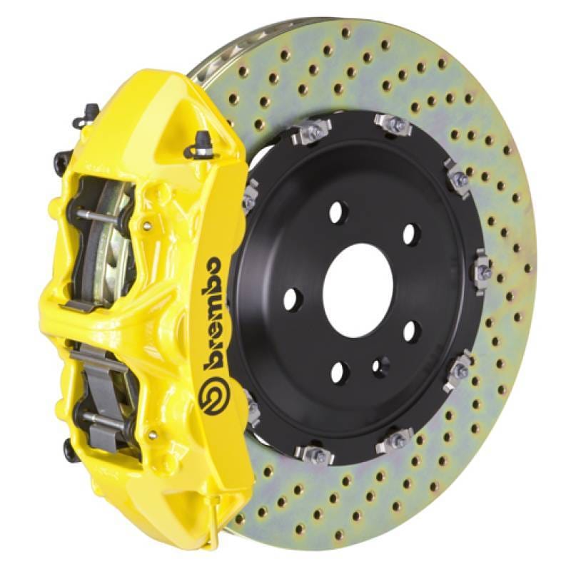 Brembo 1N1.9031A5 Brembo 02-05 7-Series (Thru 3/5 Prod) Fr GT BBK 6Pis Cast 380x34 2pc Rotor Drilled-Yellow