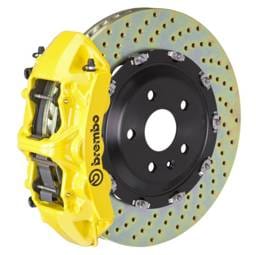 Brembo 1N1.9041A5 Brembo 08-16 R8 4.2/5.2 (CC Brake Eqpt) Fr GT BBK 6Pis Cast 380x34 2pc Rotor Drilled-Yellow