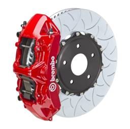 Brembo 1N3.8010A2 Brembo 15-19 VW Golf R/15-20 Audi S3 Front GT BBK 6 Piston Cast 350x34 2pc Rotor Slotted Type3- Red