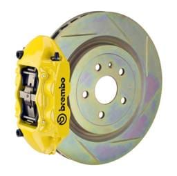 Brembo 1P5.7001A5 Brembo 08-13 C30 Front GT BBK 4 Piston Cast 336 x28 1pc Rotor Slotted Type-1- Yellow
