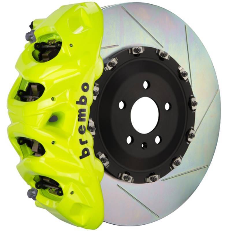 Brembo 1Q2.9614A7 Brembo 09-16 Panamera/S/4S/Turbo Fr GT BBK 8 Pist Cast 412x38 2pc Rotor Slotted Type1-Fluo. Yellow