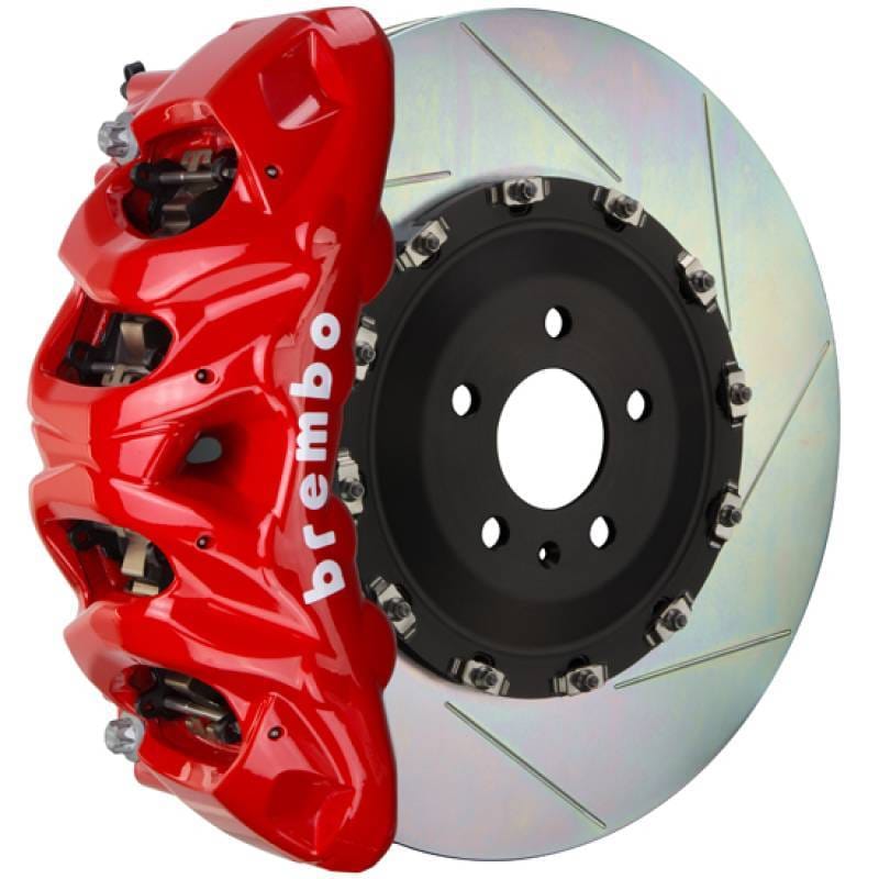 Brembo 1Q2.9615A2 Brembo 02-08 G500/03-04 G55/09-18 G550 Fr GT BBK 8 Piston Cast 412x38 2pc Rotor Slotted Type1-Red