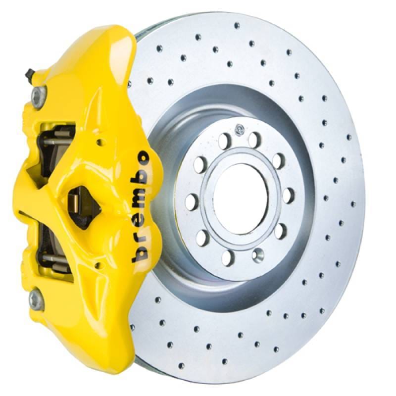 Brembo 1S4.8001A5 Brembo 07-15 TT 2.0T/07-15 TT 3.2L/09-15 TTS Fr GT BBK 4 Pist Cast 345x30 1pc Rotor Drilled- Yellow