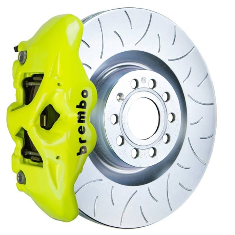 Brembo 1S5.8002A7 Brembo 05-10 Jetta GLI Fr GT BBK 4Pis Cast 345x30 1pc Rotor Slotted Type3-Fluo. Yellow