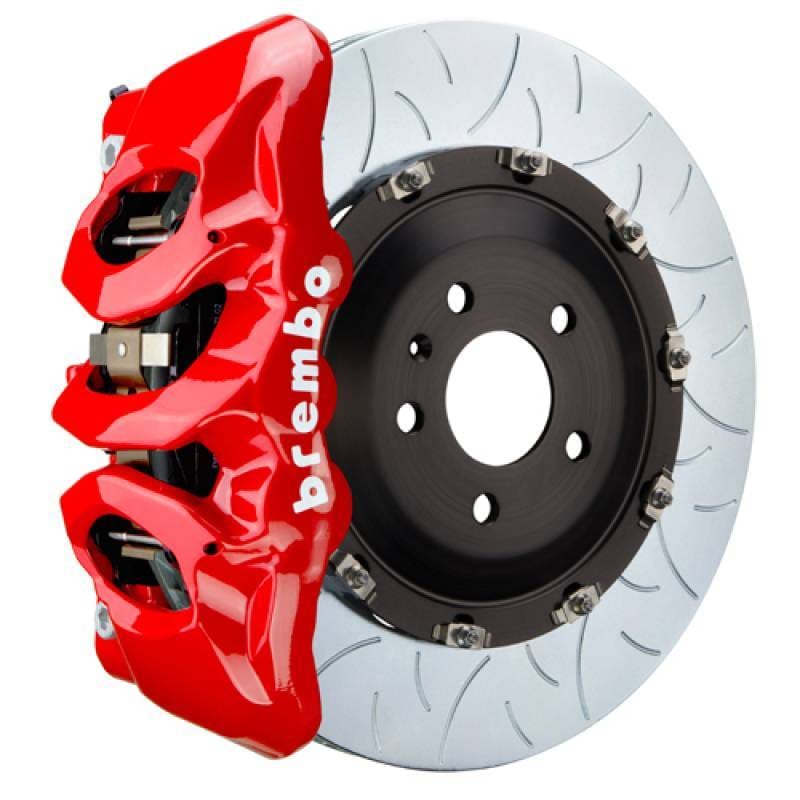Brembo 1T3.9004A2 Brembo 15-19 Volkswagen Golf R Front GT BBK 6 Piston Cast 380x34 2pc Rotor Slotted Type3-Red