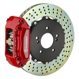 Brembo 2C1.6006A2 Brembo 03-08 SL500/SL550/09-12 SL550 Rear GT BBK 4 Piston Cast 2pc 328x28 2pc Rotor Drilled-Red