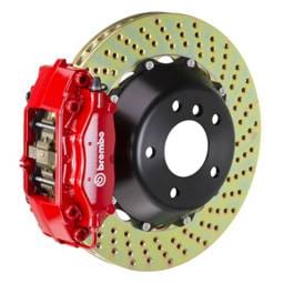 Brembo 2C1.8016A2 Brembo 04-08 S4 (B6/B7)/06-08 A4 Rear GT BBK 4 Piston Cast 2pc 345x28 2pc Rotor Drilled-Red