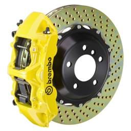 Brembo 2M1.9005A5 Brembo 08-16 R8 4.2/5.2 (CC Brake Eqpt) Rr GT BBK 6Pis Cast 380x32 2pc Rotor Drilled-Yellow