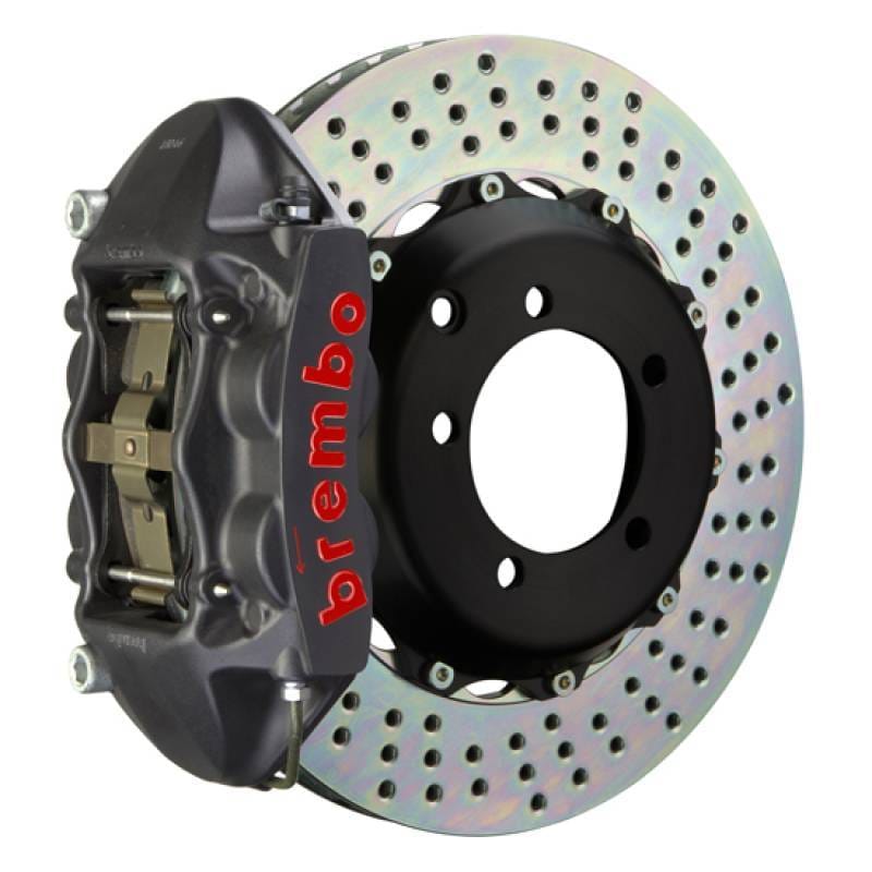 Brembo 2P1.6007AS Brembo 07-15 TT 3.2L/09-15 TTS/12-13 TT RS Rr GTS BBK 4 Pist Cast 328x28 2pc Rotor Drilled-Black HA