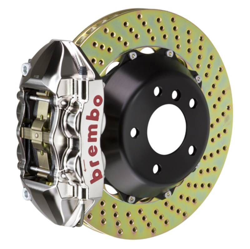 Brembo 2P1.8045AR Brembo 12-14 328i Excl xDrive/MSport Brakes Rr GTR BBK 4Pis Billet 345x28 2pc Rtr Drill-Nickel