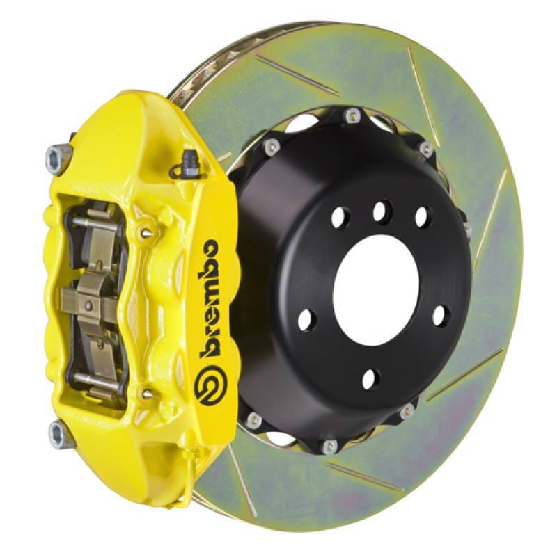 Brembo 2P2.8047A5 Brembo 12-14 328i MSport Brakes Excl xDrive Rr GT BBK 4Pis Cast 345x28 2pc Rtr Slot Type1-Yellow