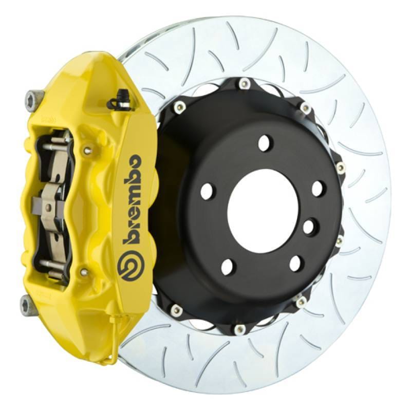 Brembo 2P3.8006A5 Brembo 04-10 5-Series (Excl. xDrive/M5) Rr GT BBK 4Pist Cast 345x28 2pc Rotor Slotted Type3- Yellow