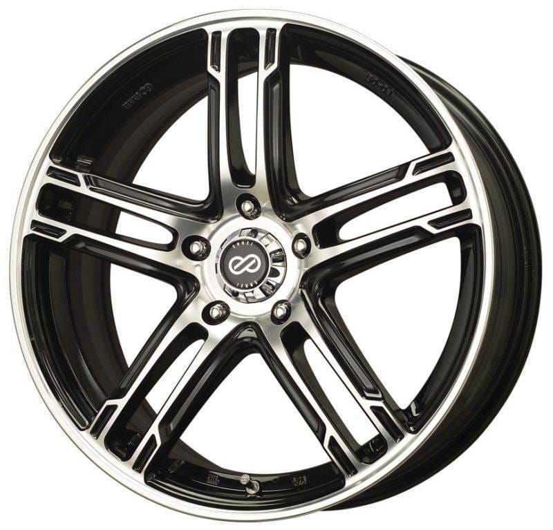 Enkei 434-670-8038BKM Enkei FD-05 16x7 5x100 387mm Offset 72.6 Bore Dia Black Machined Wheel