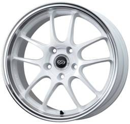 Enkei 460-790-6548WM Enkei PF01SS 17x9 5x114.3 48mm Offset 75mm Bore Diameter White with Machined Lip Wheel