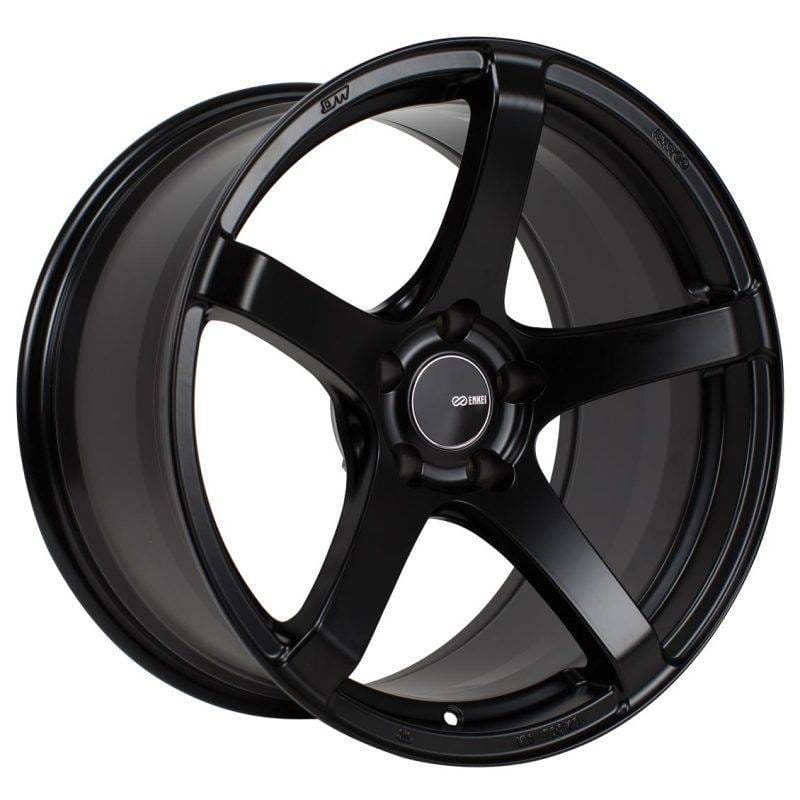 Enkei 476-780-4445BK Enkei Kojin 17x8 45mm Offset 5x112 Bolt Pattern 72.6mm Bore Dia Matte Black Wheel