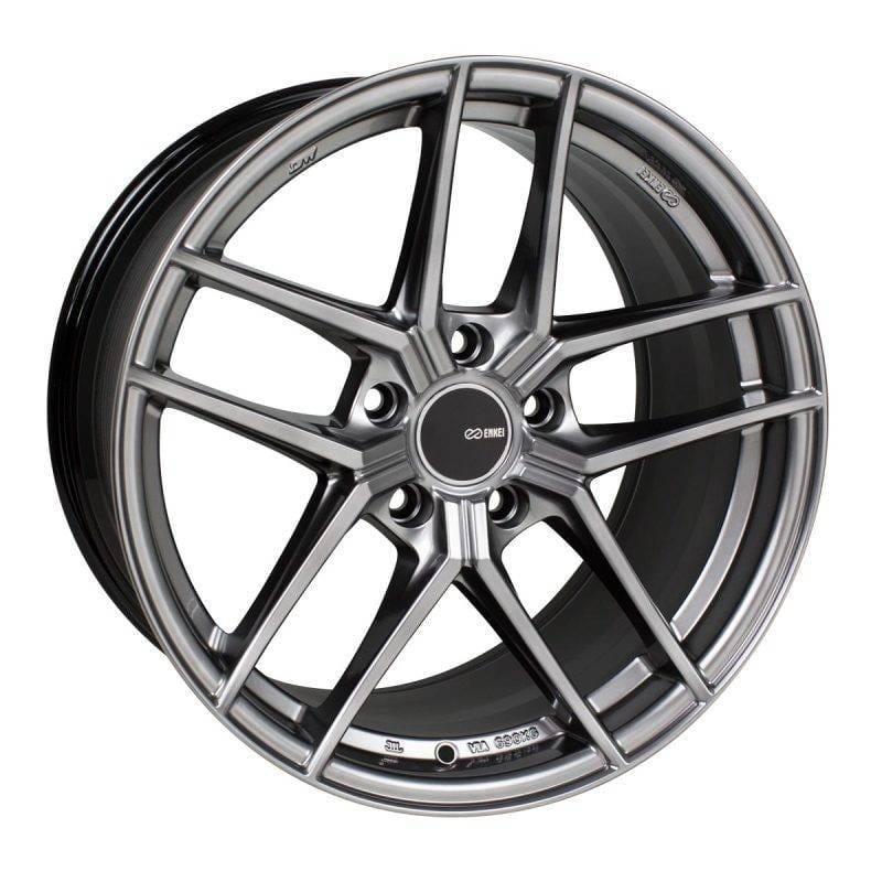 Enkei 498-895-8045HS Enkei TY-5 18x9.5 5x100 45mm offset 72.6mm Bore Hyper Silver