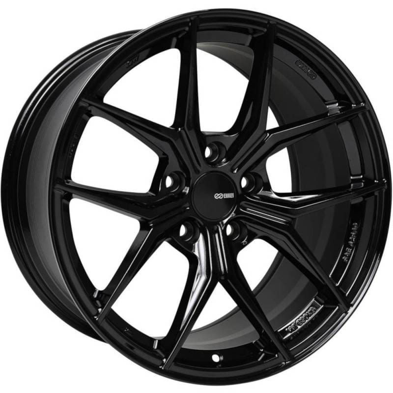 Enkei 529-285-1240BK Enkei TSR-X 20x8.5 40mm Offset 5x120 BP 72.6mm Bore Gloss Black Wheel