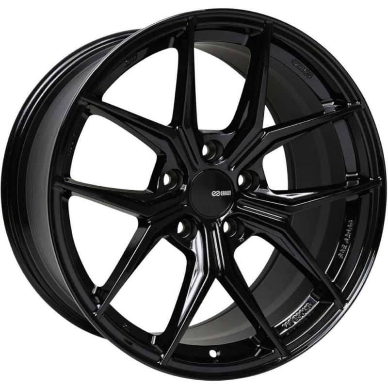Enkei 529-885-6545BK Enkei TSR-X 18x8.5 45mm Offset 5x114.3 ZP 72.6mm Bore Gloss Black Wheel