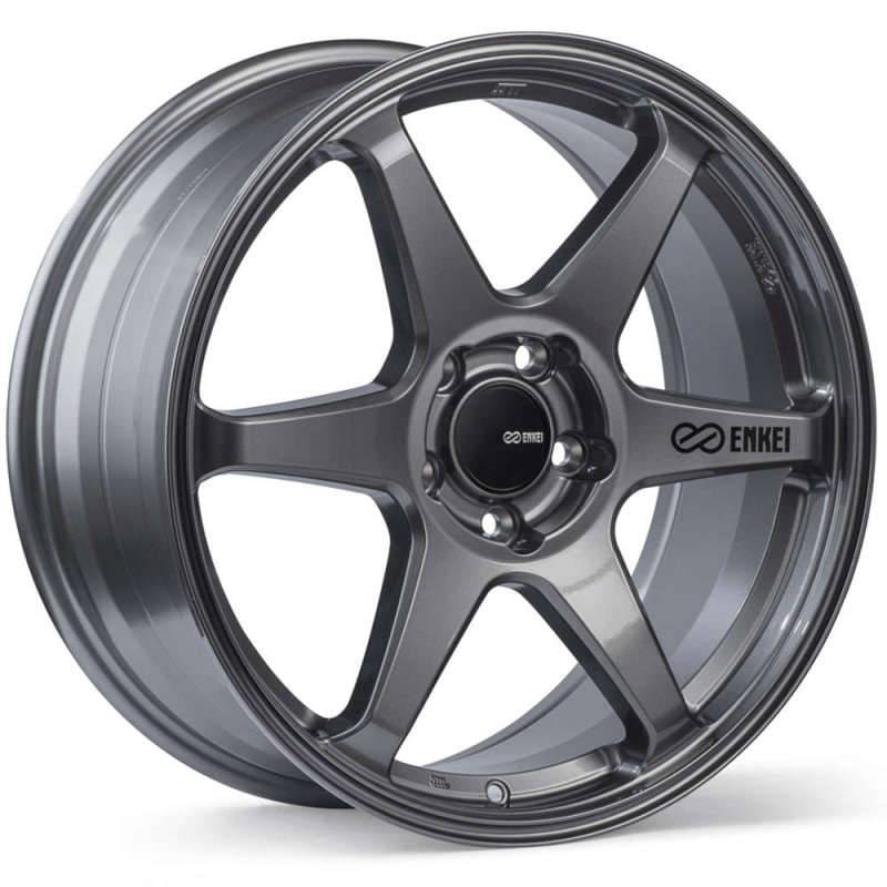 Enkei 539-880-4445GM Enkei T6R 18x8 45mm Offset 5x112 Bolt Pattern 72.6 Bore Gloss Gunmetal Wheel