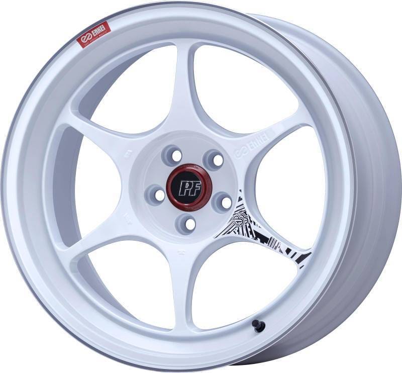 Enkei 545-810-6538WM Enkei PF06 18x10in 5x114.3 BP 38mm Offset 75mm Bore White Machined Wheel