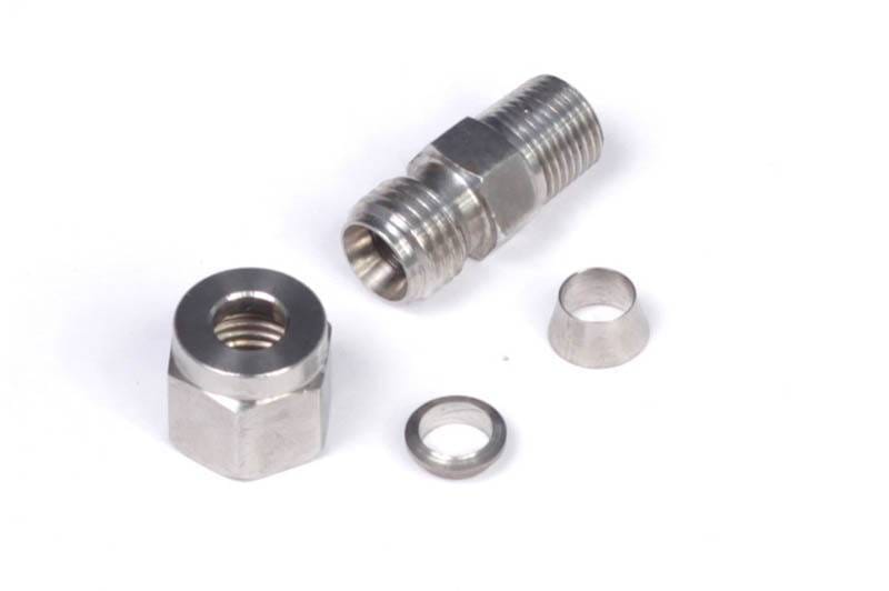 Haltech HT-010813 Haltech 1/4in Stainless Compression 1/8in NPT Thread Fitting Kit w/Nut & Ferrule