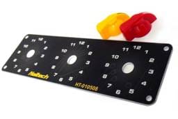 Haltech HT-010510 Haltech Triple Switch Panel Kit w/Yellow & Red Knobs