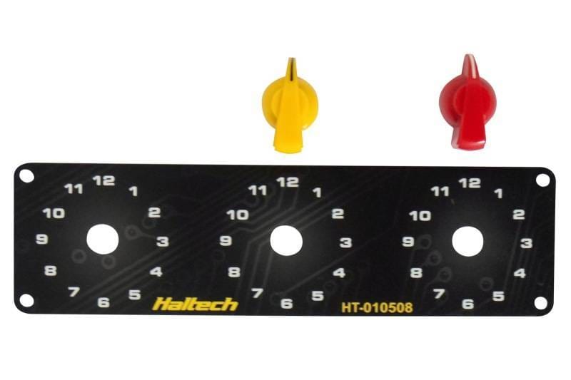 Haltech HT-010510 Haltech Triple Switch Panel Kit w/Yellow & Red Knobs thumbnail 3