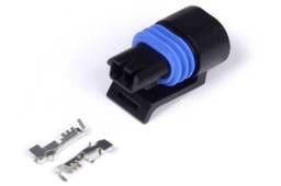 Haltech HT-030411 Haltech Delphi 2 Pin GM Style Coolant Temp Connector Black Plug & Pins