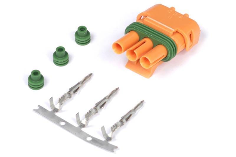 Haltech HT-030420 Haltech Delco Weather Pack 3 Pin GM Style MAP Sensor Connector Orange Plug & Pins