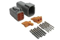 Haltech HT-031015 Haltech Matching Set of Deutsch DTM-6 Connectors 7.5 Amp Plug & Pins