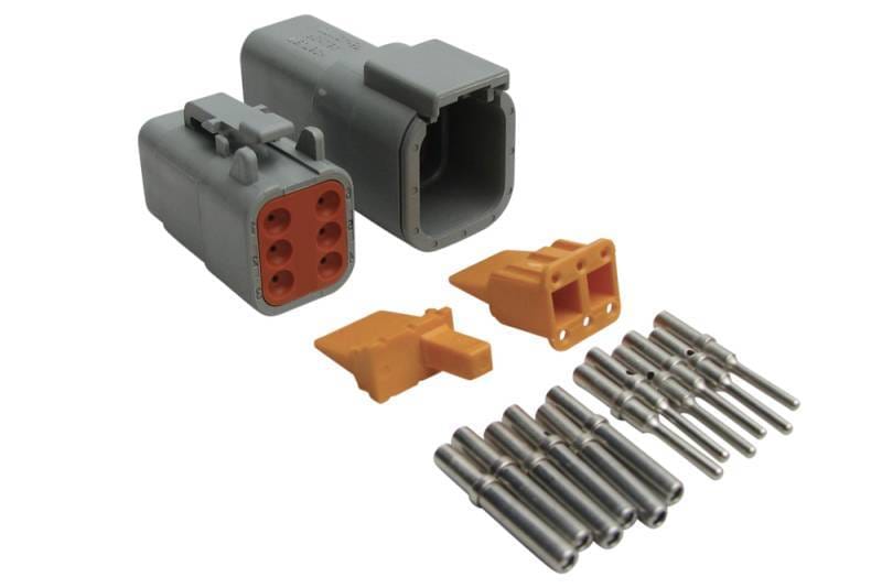 Haltech HT-031015 Haltech Matching Set of Deutsch DTM-6 Connectors 7.5 Amp Plug & Pins
