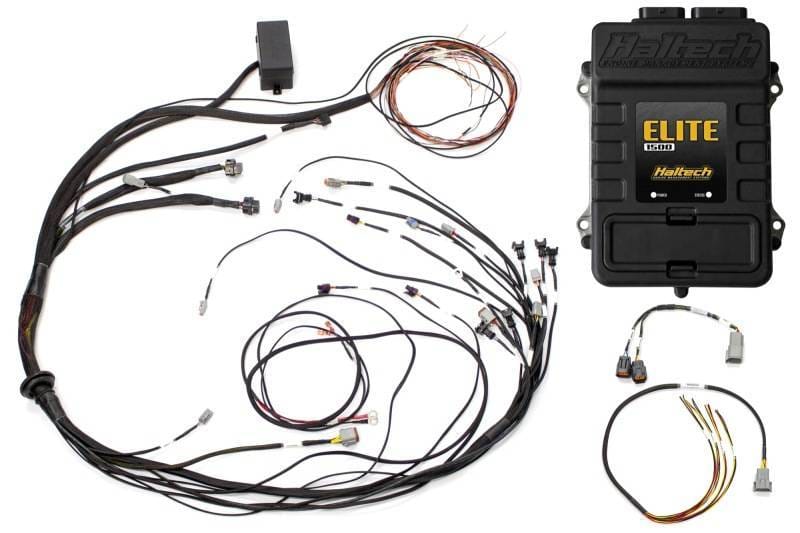 Haltech HT-150985 Haltech Elite 1500 Terminated Harness ECU Kit w/ Square EV1 Injector Connectors