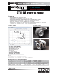HKS 14001-AK032 HKS GTIII-RS A/R 0.75 WG TURBINE